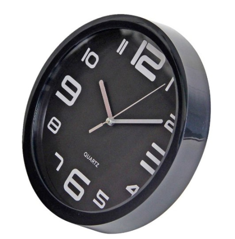 Zegar ścienny TAO czarny baterie 22cm metalowe wskazówki Zegar ścienny TAO czarny baterie 22cm metalowe wskazówki