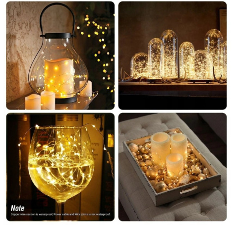 Sznur LED cienki girlanda 100szt 5m LED lampeczki Sznur LED cienki girlanda 100szt 5m LED lampeczki