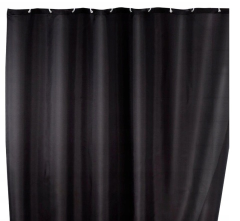 Zasłona prysznicowa CZARNA 180x200 cm poliester czarna Zasłona prysznicowa CZARNA 180x200 cm poliester czarna