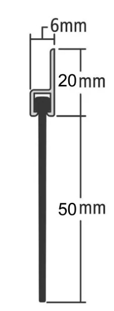 Listwa uszczelniająca FOXI ALU 125cm guma wys 76mm