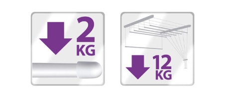 Suszarka sufitowa łazienka balkon 6prętów 120cm biała Suszarka sufitowa łazienka balkon 6prętów 120cm biała