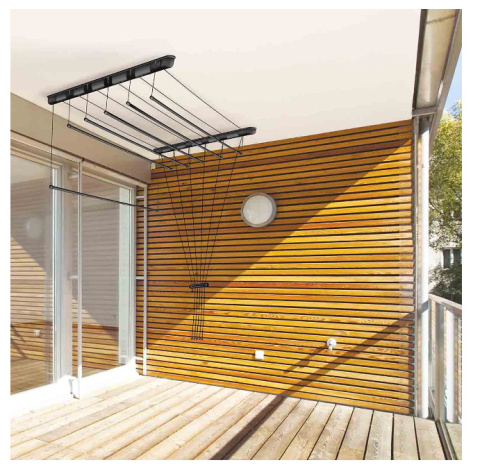 Suszarka sufitowa łazienka balkon 6prętów 160cm czarna Suszarka sufitowa łazienka balkon 6prętów 160cm czarna