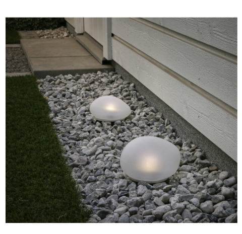 Lampa biały kamień IP44 LED solar słoneczny zestaw 2szt Lampa biały kamień IP44 LED solar słoneczny zestaw 2szt