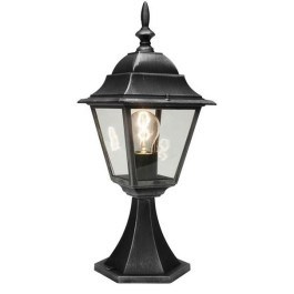 LATARNIA OGRODOWA szare srebro IP44 słupek 48cm LATARNIA OGRODOWA szare srebro IP44 słupek 48cm