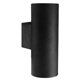Lampa ścienna kinkiet IP54 aluminium czarna góra/dół  