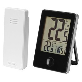 Termometr bezprzewodowy zasięg 60m pomiar temperatura Czarny Termometr bezprzewodowy zasięg 60m pomiar temperatura Czarny