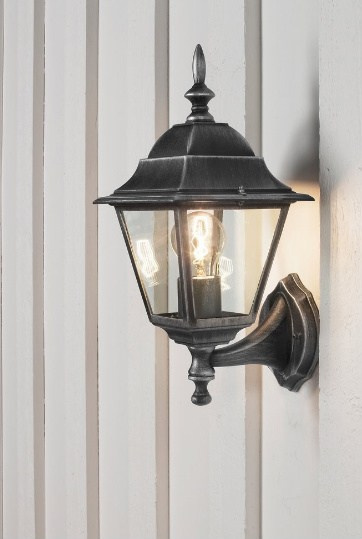 KINKIET OGRODOWY góra IP44 czarny lampa srebrem KINKIET OGRODOWY góra IP44 czarny lampa srebrem