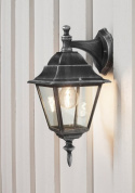 KINKIET OGRODOWY dół IP44 czarny lampa srebrem KINKIET OGRODOWY dół IP44 czarny lampa srebrem