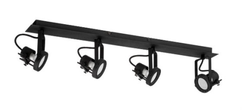 Lampa plafon TECHNIK BLACK 4 67cm GU10 czarny metal  