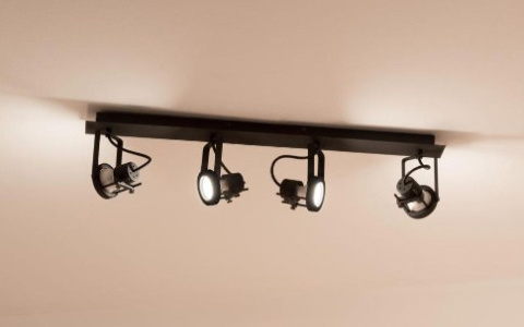 Lampa plafon TECHNIK BLACK 4 67cm GU10 czarny metal Lampa plafon TECHNIK BLACK 4 67cm GU10 czarny metal