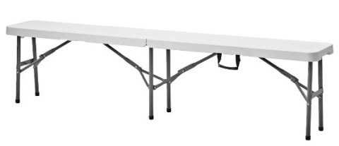 Ławka składana WHITE ogrodowa 183x43x28cm tworzywo HDPE Ławka składana WHITE ogrodowa 183x43x28cm tworzywo HDPE