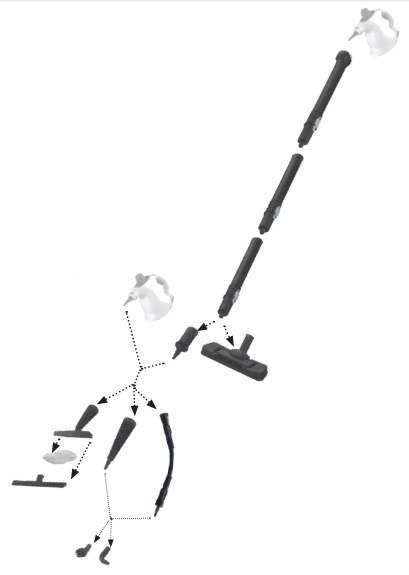 PAROWNICA myjka parowa 1050W akcesoria lanca długa 3bar PAROWNICA myjka parowa 1050W akcesoria lanca długa 3bar