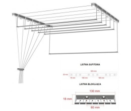 Suszarka sufitowa ubraniowa pranie 6/100cm