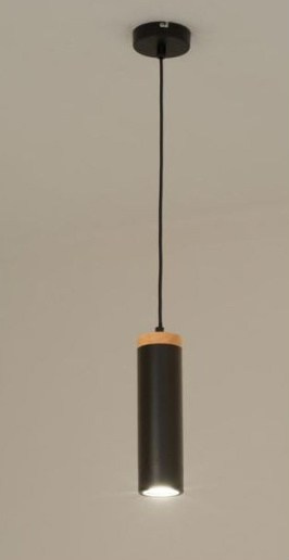 Lampa wisząca TUBES 27cm metalowa drewno żyrandol czarna Lampa wisząca TUBES 27cm metalowa drewno żyrandol czarna
