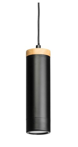 Lampa wisząca TUBES 27cm metalowa drewno żyrandol czarna Lampa wisząca TUBES 27cm metalowa drewno żyrandol czarna