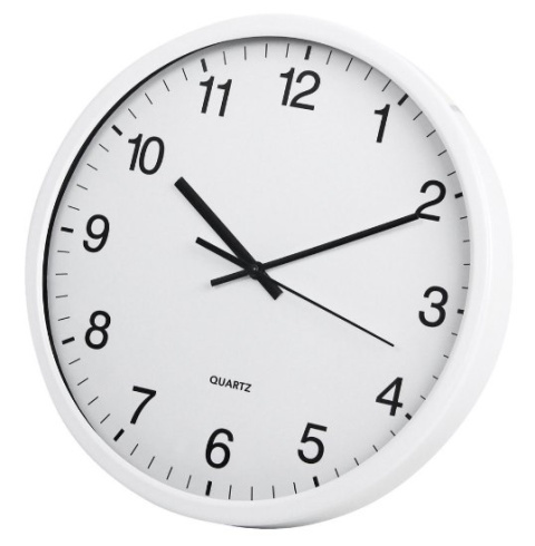 Zegar ścienny TOE biały metalowy szyba baterie 30cm Zegar ścienny TOE biały metalowy szyba baterie 30cm