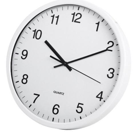 Zegar ścienny TOE biały metalowy szyba baterie 30cm Zegar ścienny TOE biały metalowy szyba baterie 30cm