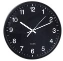 Zegar ścienny TOE czarny metalowy szyba baterie 30cm Zegar ścienny TOE czarny metalowy szyba baterie 30cm