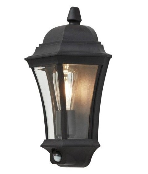 Kinkiet lampa czujka Klasyczna czarna 40cm IP44 metal 60W Kinkiet lampa czujka Klasyczna czarna 40cm IP44 metal 60W