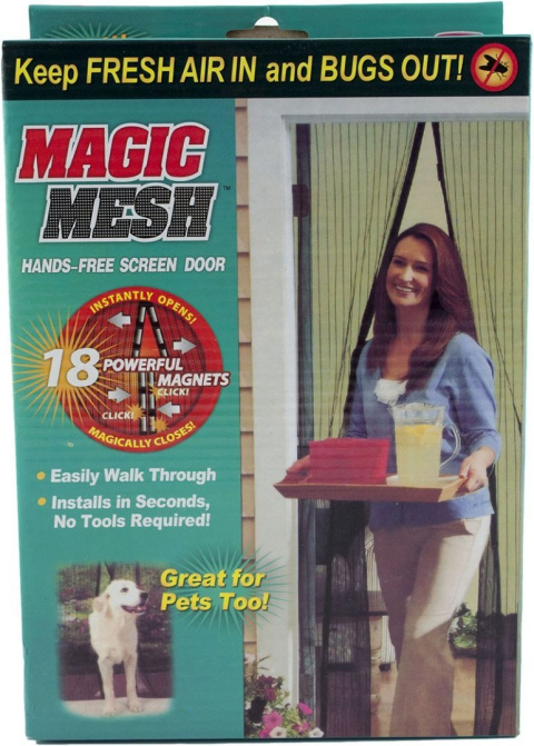 Moskitiera drzwi magnesami 206x100,5cm trwała mocna Moskitiera drzwi magnesami 206x100,5cm trwała mocna