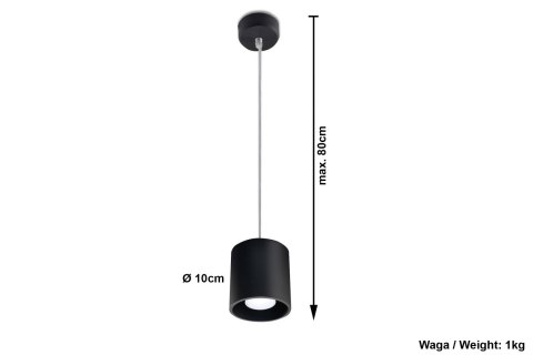 Lampa Wisząca ORBIS 1 Czarna żyrandol kuchnia salon pokój Lampa Wisząca ORBIS 1 Czarna żyrandol kuchnia salon pokój