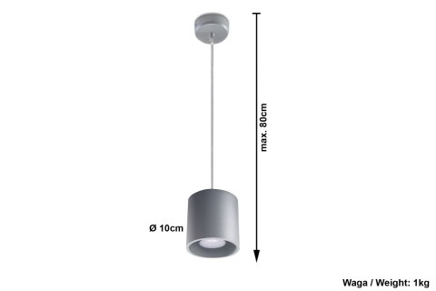 Lampa Wisząca ORBIS 1 Szara żyrandol kuchnia salon pokój Lampa Wisząca ORBIS 1 Szara żyrandol kuchnia salon pokój