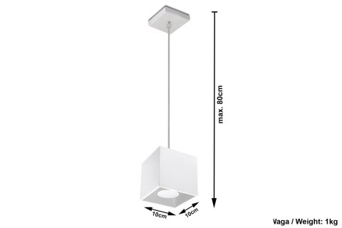 Lampa Wisząca QUAD 1 Biała żyrandol kuchnia salon pokój Lampa Wisząca QUAD 1 Biała żyrandol kuchnia salon pokój