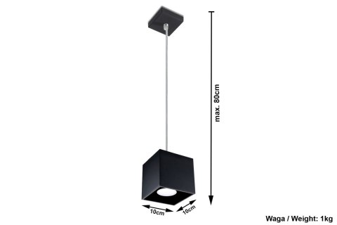 Lampa Wisząca QUAD 1 Czarna żyrandol kuchnia salon pokój Lampa Wisząca QUAD 1 Czarna żyrandol kuchnia salon pokój