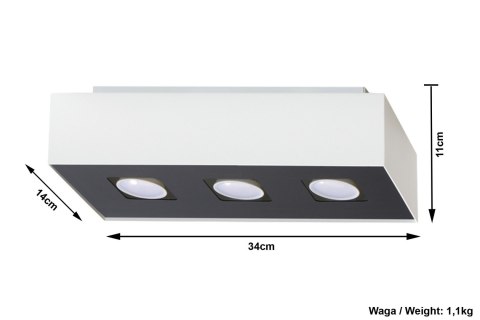 Plafon MONO 3 Biały sufit sufitowa lampa spot punkt Plafon MONO 3 Biały sufit sufitowa lampa spot punkt