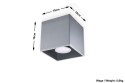 Plafon QUAD 1 Szary sufit sufitowa lampa spot punkt