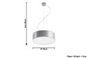 Lampa Wisząca ARENA 35 Szara żyrandol kuchnia salon pokój