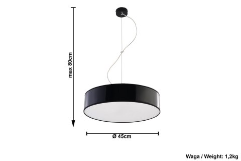 Lampa Wisząca ARENA 45 Czarna żyrandol kuchnia salon pokój Lampa Wisząca ARENA 45 Czarna żyrandol kuchnia salon pokój