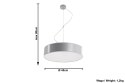 Lampa Wisząca ARENA 45 Szara żyrandol kuchnia salon pokój