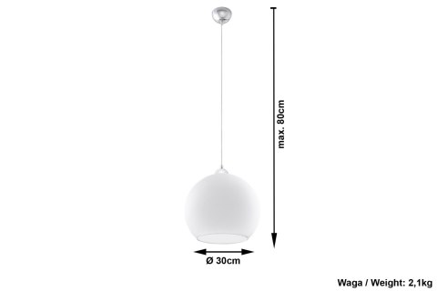 Lampa Wisząca BALL Biała żyrandol kuchnia salon pokój Lampa Wisząca BALL Biała żyrandol kuchnia salon pokój