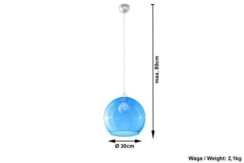 Lampa Wisząca BALL Błękitna żyrandol kuchnia salon pokój Lampa Wisząca BALL Błękitna żyrandol kuchnia salon pokój