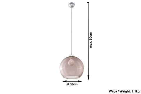 Lampa Wisząca BALL Grafit żyrandol kuchnia salon pokój Lampa Wisząca BALL Grafit żyrandol kuchnia salon pokój