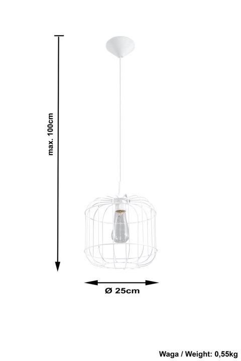 Lampa Wisząca Celta Biała żyrandol kuchnia salon pokój Lampa Wisząca Celta Biała żyrandol kuchnia salon pokój