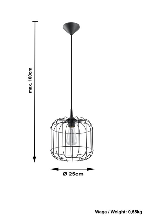 Lampa Wisząca Celta Czarna żyrandol kuchnia salon pokój Lampa Wisząca Celta Czarna żyrandol kuchnia salon pokój