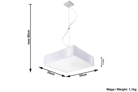 Lampa Wisząca HORUS 35 Biała żyrandol kuchnia salon pokój Lampa Wisząca HORUS 35 Biała żyrandol kuchnia salon pokój