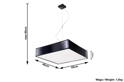Lampa Wisząca HORUS 45 Czarna żyrandol kuchnia salon pokój Lampa Wisząca HORUS 45 Czarna żyrandol kuchnia salon pokój