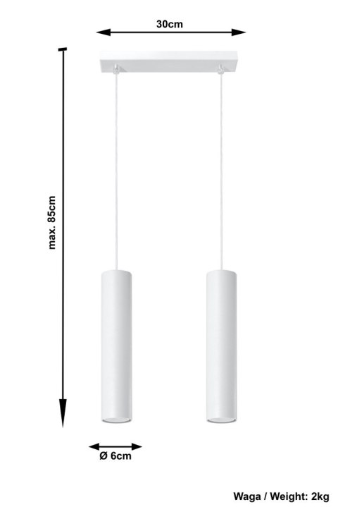 Lampa Wisząca LAGOS 2 Biały żyrandol kuchnia salon pokój Lampa Wisząca LAGOS 2 Biały żyrandol kuchnia salon pokój