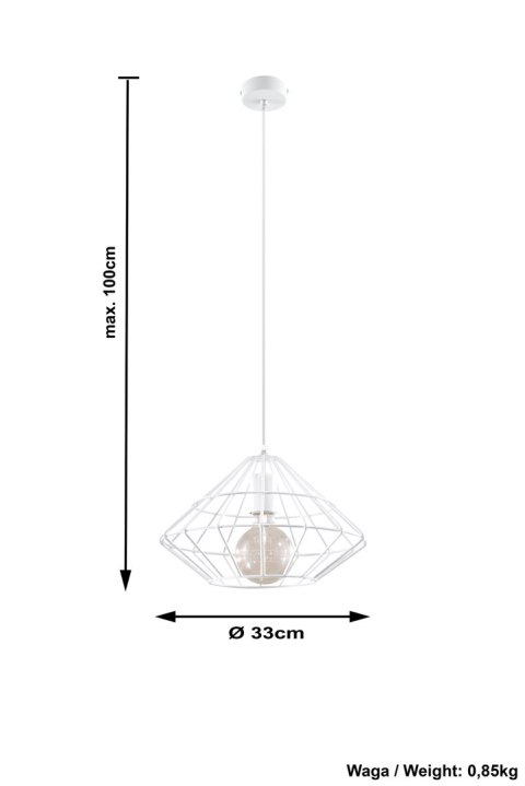 Lampa Wisząca Umberto Biała żyrandol kuchnia salon pokój Lampa Wisząca Umberto Biała żyrandol kuchnia salon pokój
