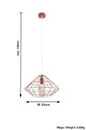 Lampa Wisząca Umberto Miedziana żyrandol kuchnia salon pokój Lampa Wisząca Umberto Miedziana żyrandol kuchnia salon pokój