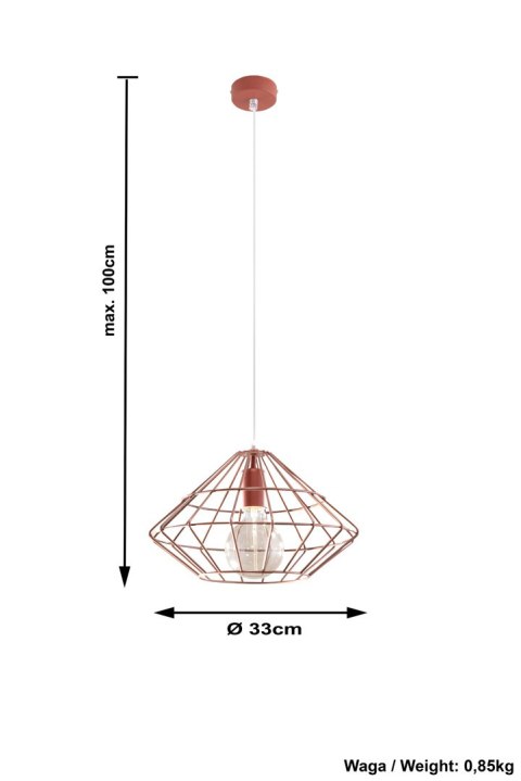 Lampa Wisząca Umberto Miedziana żyrandol kuchnia salon pokój Lampa Wisząca Umberto Miedziana żyrandol kuchnia salon pokój