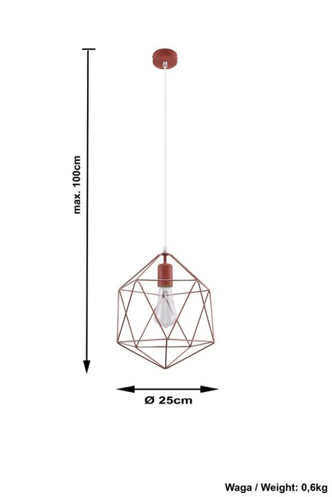 Lampa wisząca Gaspare miedziana żyrandol kuchnia salon pokój Lampa wisząca Gaspare miedziana żyrandol kuchnia salon pokój