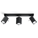 Plafon MERIDA 3 Czarny sufit sufitowa lampa spot punkt