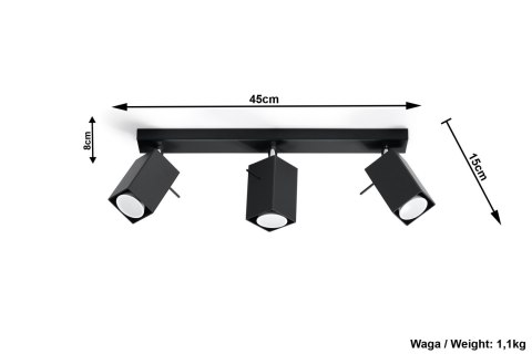 Plafon MERIDA 3 Czarny sufit sufitowa lampa spot punkt Plafon MERIDA 3 Czarny sufit sufitowa lampa spot punkt