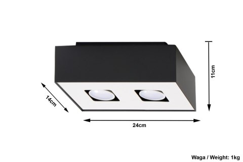 Plafon MONO 2 Czarny sufit sufitowa lampa spot punkt Plafon MONO 2 Czarny sufit sufitowa lampa spot punkt