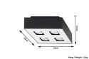 Plafon MONO 4 Czarny sufit sufitowa lampa spot punkt