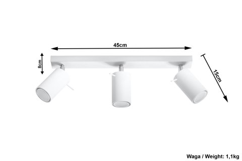 Plafon RING 3 Biały sufit sufitowa lampa spot punkt Plafon RING 3 Biały sufit sufitowa lampa spot punkt